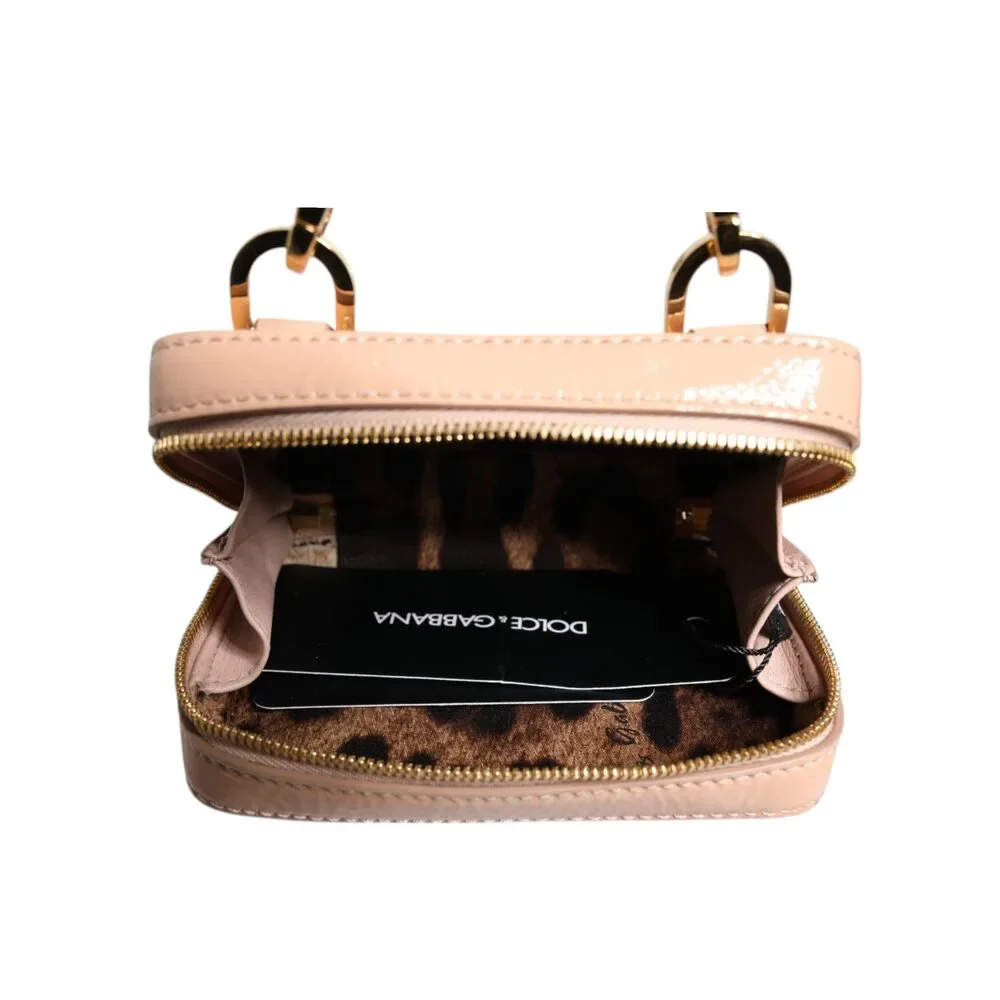 Dolce & Gabbana Nude Leather Logo Plaque Crossbody Bag - Picture 7 of 8